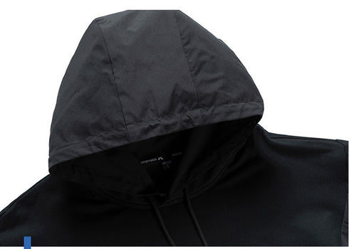 Men casual Black Pocketed Hoodie