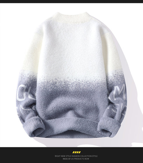 Men's Half Turtleneck Fleece Thickened Sweater