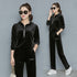 Women's Wide Leg Velvet Tracksuit
