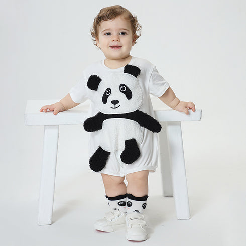 Leisure Short Sleeved Romper Three-dimensional Panda