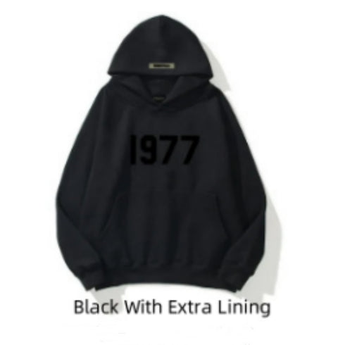High Street Loose Fleece-lined 1977 Unisex Hoodies
