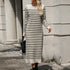 Slim Striped Printed Long Dress For Women's Clothing