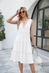 Women Sleeveless Pleated Ruffle Elegant Dress