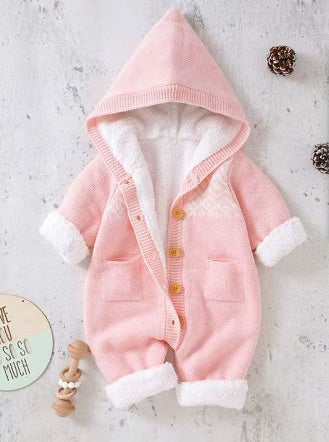 Babies' Knit Warm Jumpsuit