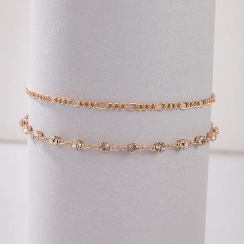 Light Luxury Diamond Double Anklet