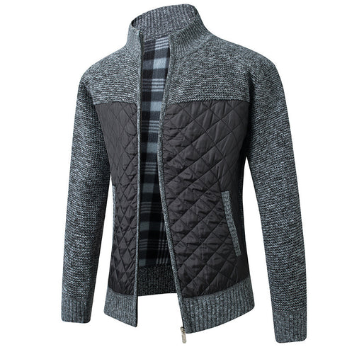 Men's Stand Collar Zipper Sweater