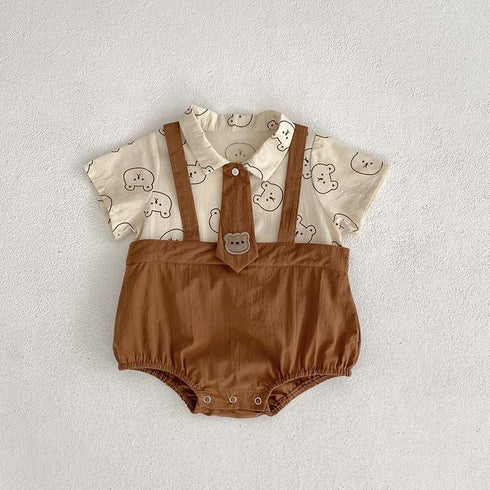 Babies Printed Contrast Color Romper