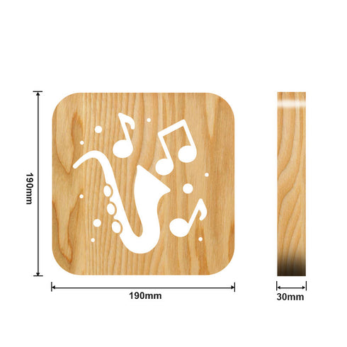 Guitar Saxophone Violin Music Note 3D Lamp