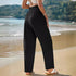 Women's Casual High Waist Cotton Trousers
