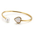 Golden Pearl Love Glass Stone Bracelet