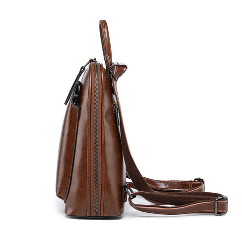 Letter V Leather Backpack