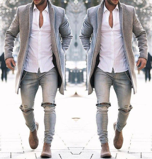 Men's trench long autumn and winter coats