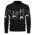 Men's Warm Deer Printed Round Neck Sweater