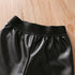 Children's Warm Slim Leather Pants