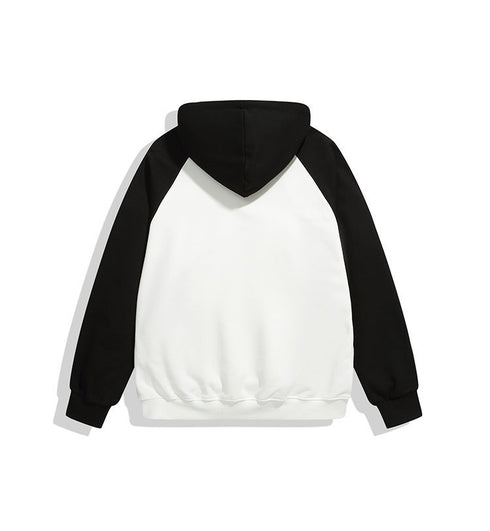 Men's Solid Color Simple Color Stitching Hoodie