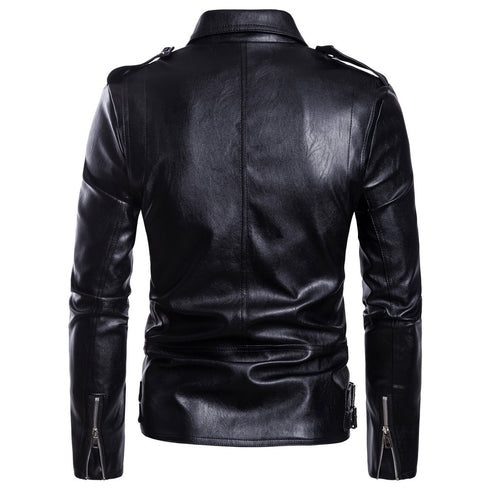 Multi-zip Biker leather jacket
