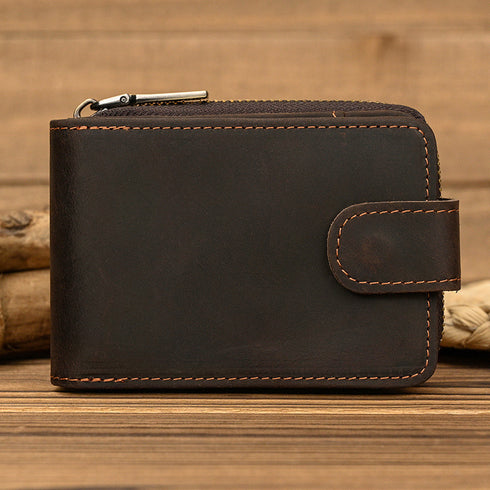 Men's Horse Leather Zipper Wallet