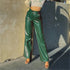 Women's High Elastic Leather Pants