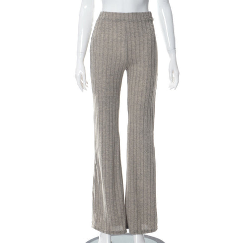 Women's High Waist Knitted Trousers