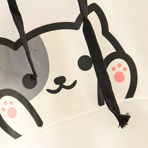 Cute Cat Print Thin Student Unisex Hoodie