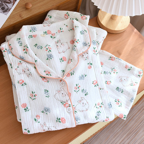 Women's Pure Cotton Spring Crepe Shirt Trousers