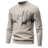 Men's Warm Deer Printed Round Neck Sweater
