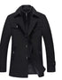 Men Detachable Collar Woolen Coat