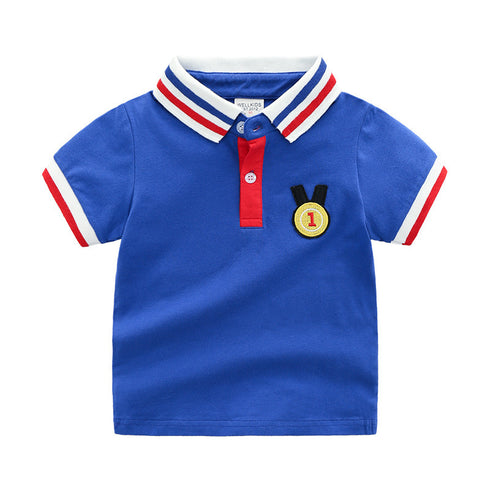 Children's Lapel Polo Sleeves Shirt