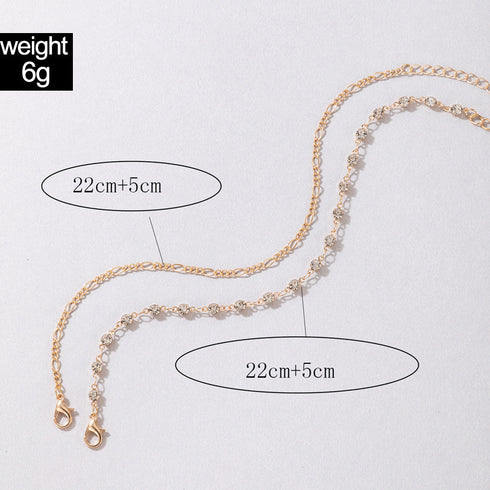 Light Luxury Diamond Double Anklet