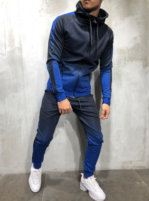 Moomphya Gradient Zipper Men hoodies