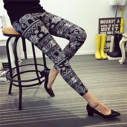 Elephant Mandala Leggings for Ladies