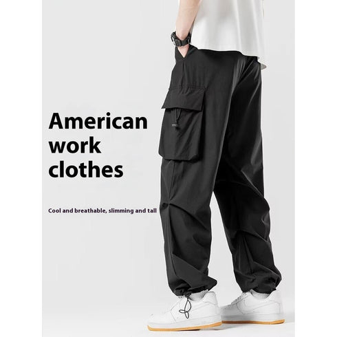 Straight Wide-leg Cargo Pants