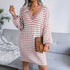 Women's Long Sleeve Striped Sweater Dress
