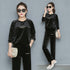 Women's Wide Leg Velvet Tracksuit