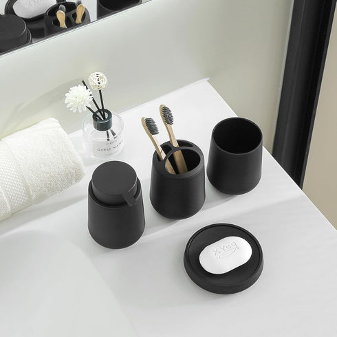 Matte Black Bathroom Accessories Set