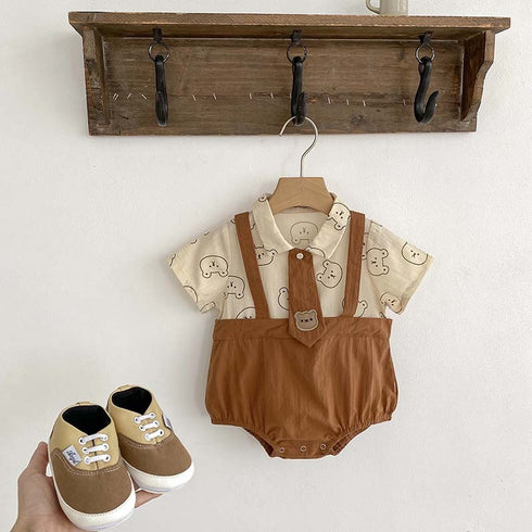 Babies Printed Contrast Color Romper