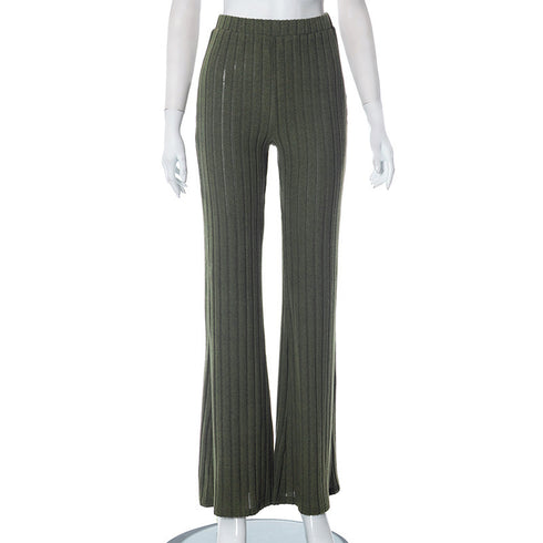 Women's High Waist Knitted Trousers