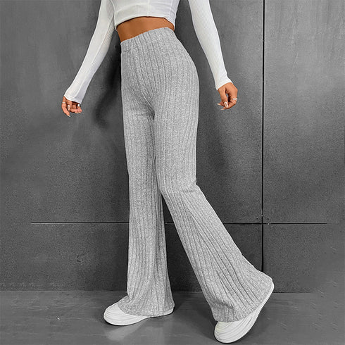 Women's High Waist Knitted Trousers