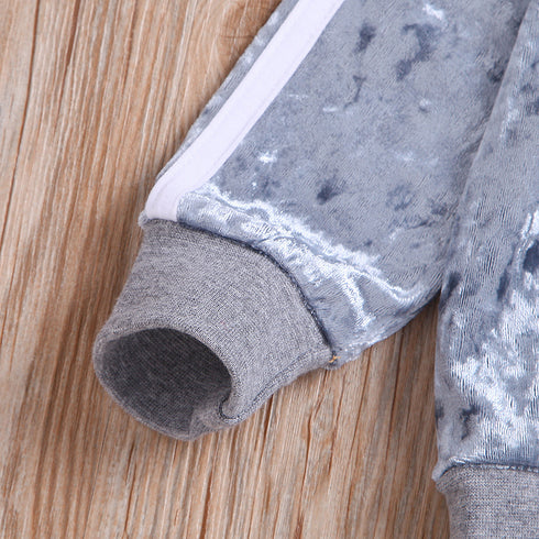 Kid's Velvet Sweatshirt Trousers Tracksuit Sets