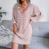 Women's Long Sleeve Striped Sweater Dress