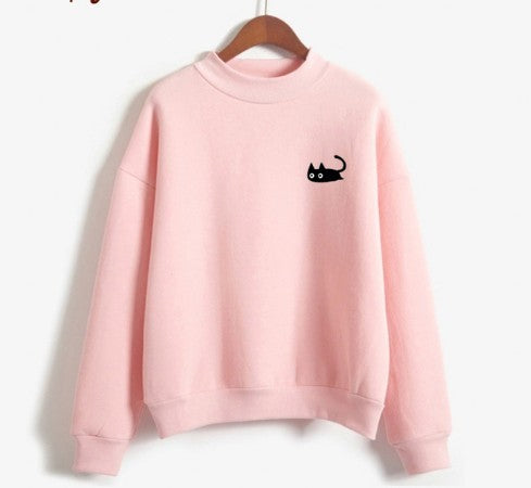 Women's SWEAT NEKO Solid Colour Sweatshirt