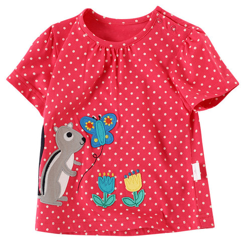 Cartoon Pattern Stitching Baby Short-Sleeved T-Shirt