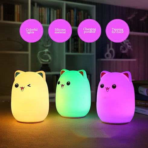 Cartoon silicone clapping lamp