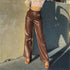 Women's High Elastic Leather Pants