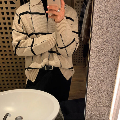 Men's Retro Lapels Knitwear Top