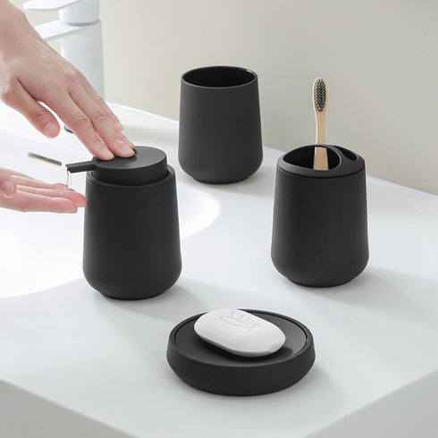 Matte Black Bathroom Accessories Set