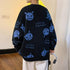 Cartoon Loose Knit Unisex Round Neck Pullover Sweater