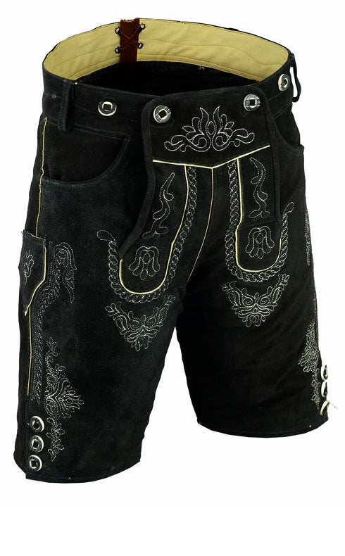 Bavarian Lederhosen Shorts BLACK DG-1002-BLK