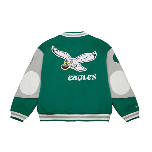 Authentic Mitchell & Ness Philadelphia Eagles NWT Princess Diana Varsity Jacket NFL 90's Letterman Jacket