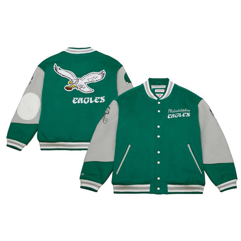 Authentic Mitchell & Ness Philadelphia Eagles NWT Princess Diana Varsity Jacket NFL 90's Letterman Jacket